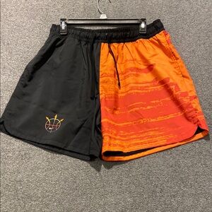 Nike Two-Tone Black and Orange Men's Shorts